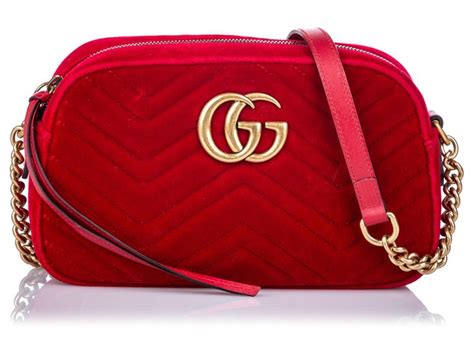 borsa gucci da donna rossa in velluto